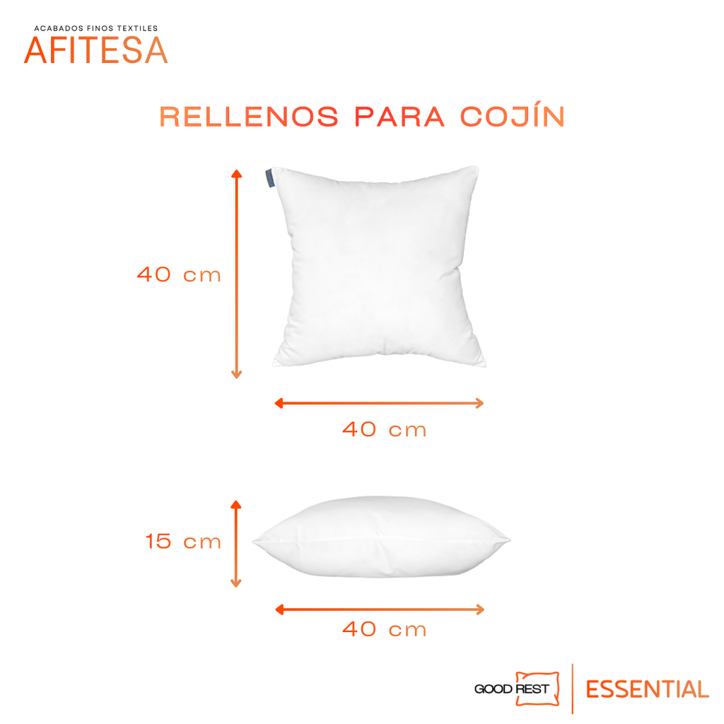 Relleno Para Cojín Good Rest Microfibra Lavable 40x40 4 Pack