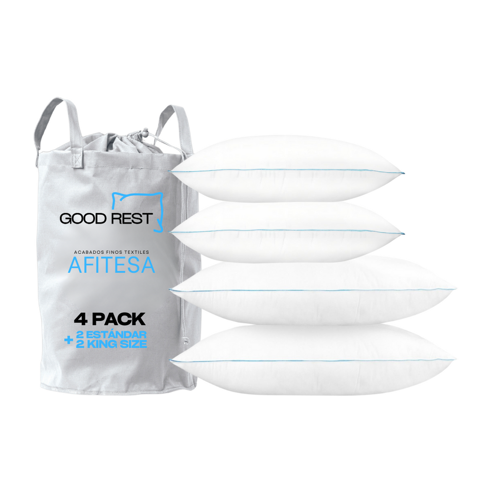 4 Pack Almohadas 2 Std + 2 Ks Ultra Basic Good Rest