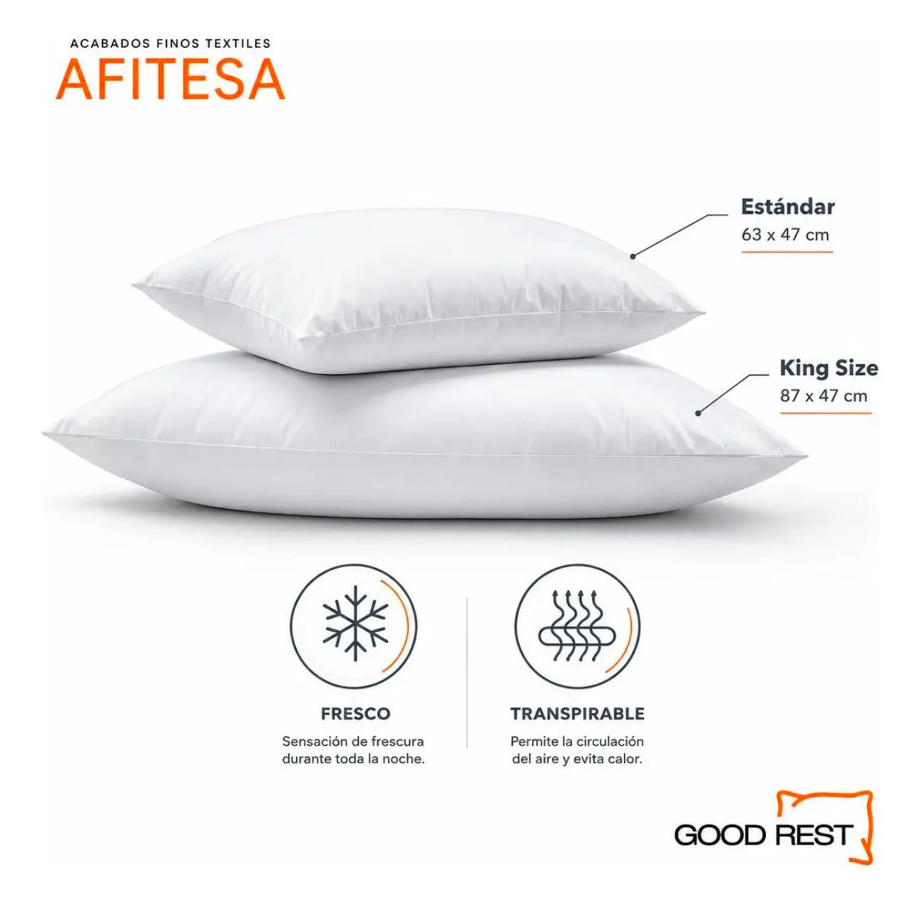 4 Pack Almohada Essential Good Rest 2 Estándar + 2 King Size
