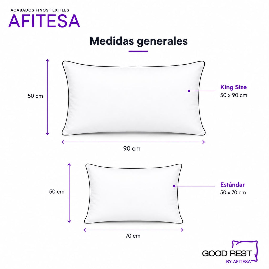 4 Pack Almohadas 2 Std + 2 Ks Deluxe Good Rest Semi Firme