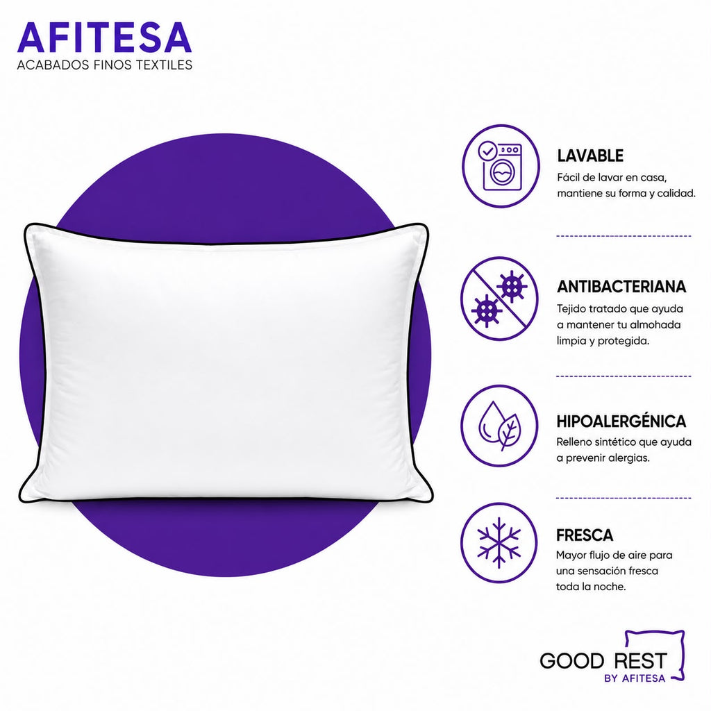 4 Pack Almohadas 2 Std + 2 Ks Deluxe Good Rest Semi Firme